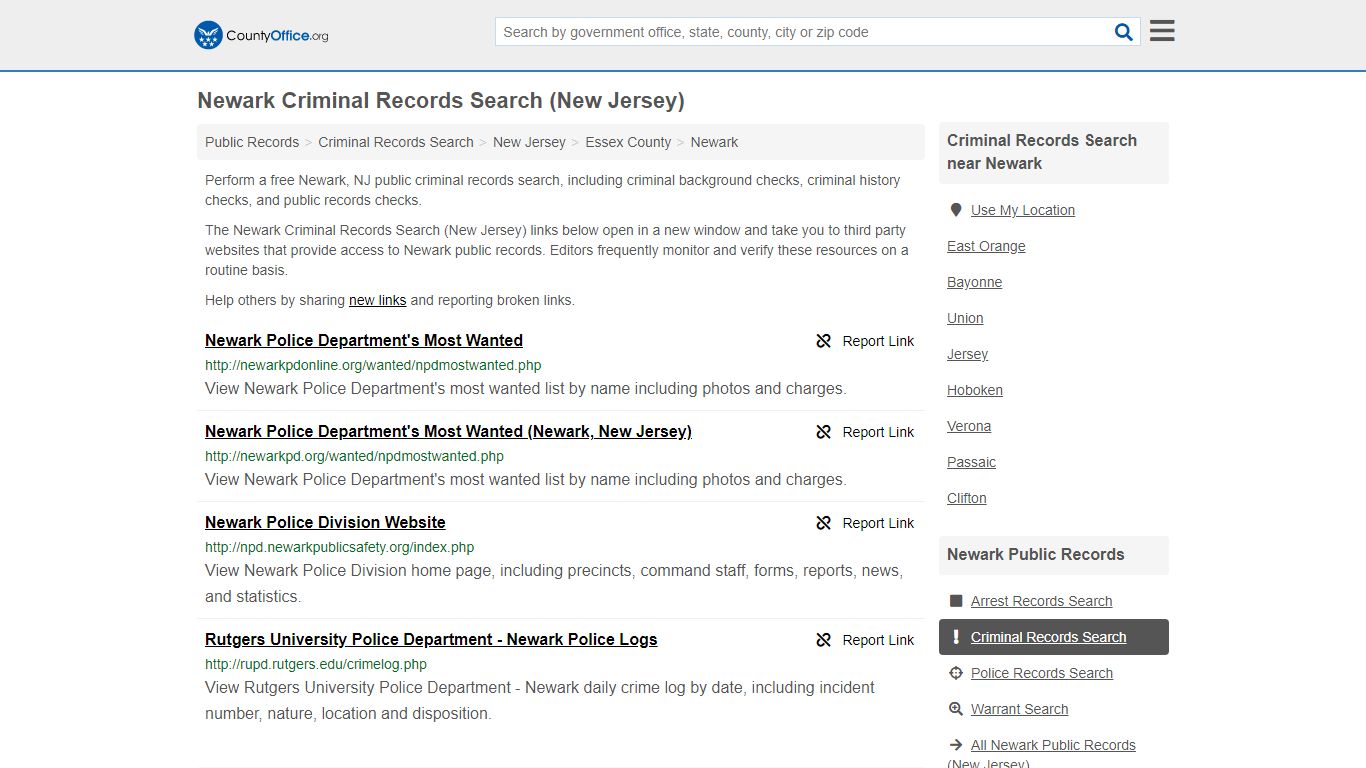Criminal Records Search - Newark, NJ (Arrests, Jails ...